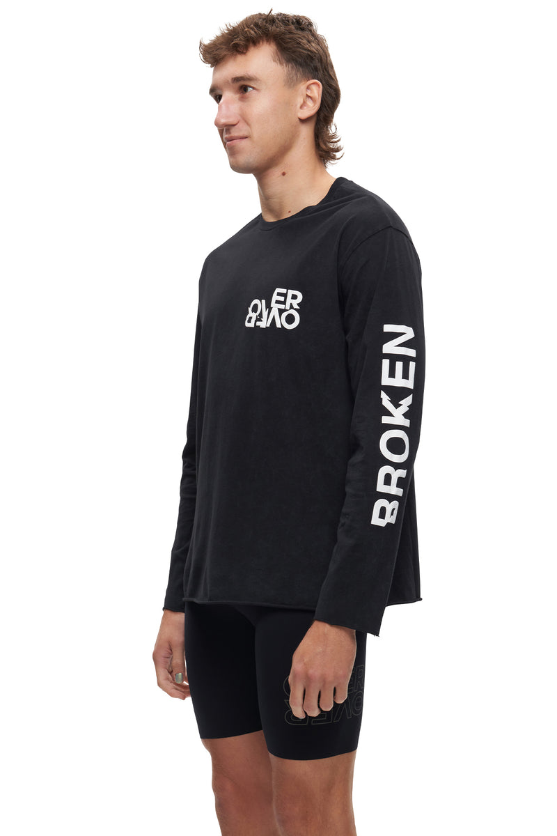 EASY LONG-SLEEVE TEE - BROKEN RECORDS - BLACK – OVER OVER
