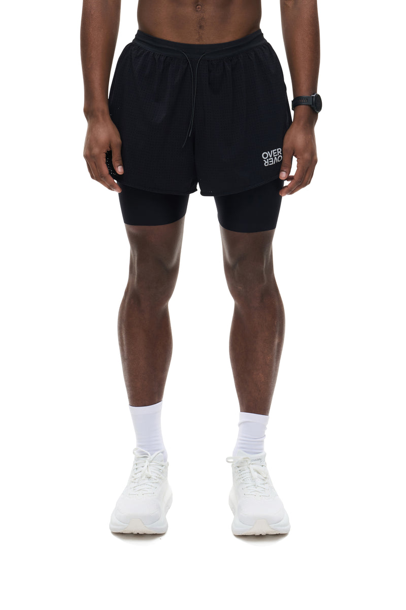 TWO LAYER SHORT - BLACK BREATHE – OVER OVER